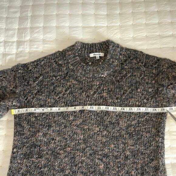 Madewell Pointelle Long Sleeve Sweater Women's XS | Gray Marled Knit | EUC - Picture 8 of 11